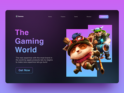 Landing page Hero section apple Games app apple branding design fornite game games hero illustration landing page typography ui ux valorant web web design