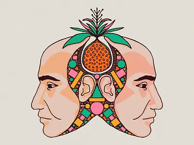 Geometría abstract fruit geometry grow guadalajara heads illustration mexico plants surrealism textures
