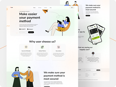 Landing page of e-wallet. design ewallet icon landingpage minimal moneytransferwebdesign typography ui uiux uiuxdesign ux uxdesign vector web webdesign