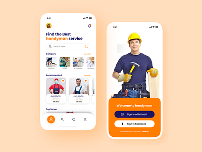 Handyman services app design app design appointments booking branding design handyman uc ui ui design vector