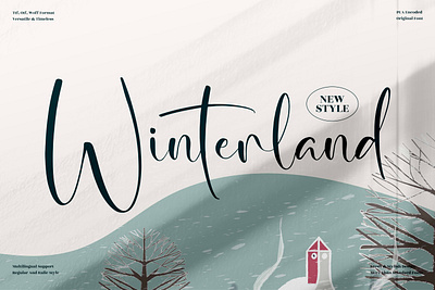 Winterland - Beautiful Script Font 3d animation app branding design graphic design icon illustration logo motion graphics typography ui ux vector