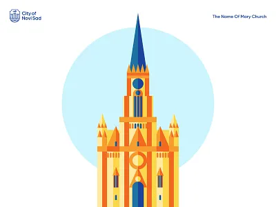 The Name Of Mary Church branding cathedral color contrast curch design illustration novi sad vector