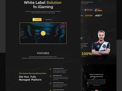Landing Page N2O Gaming dakmode design designchallenge exploration game gaming gamming ui user interface website