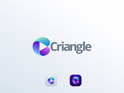 Criangle logo app brand branding c circle colorful design icon identity illustration logo simple ui vector