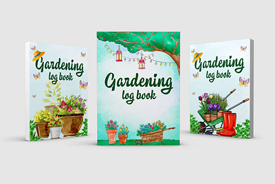 Gardening Logbook book cover for kdp book design cover design garden logboojk gardening kdp book