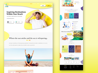 Holiday Hotel Landing Page UI Design branding creative dailyui design fun graphic design holiday hotel hotel landing page illustration landing page logo new pro simple templates themes ui vector xd
