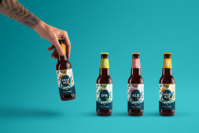 Two Birds Brewery - Packaging abstract beer beer can beer label beer packaging bird bird logo birds brand identity brewery design graphic design illustration logo design modern