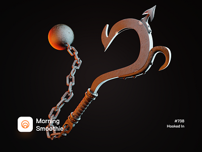 Hooked In 3d 3d art 3d artist 3d illustration ball blender blender3d chain hook illustration isometric isometric illustration meathook metal rust