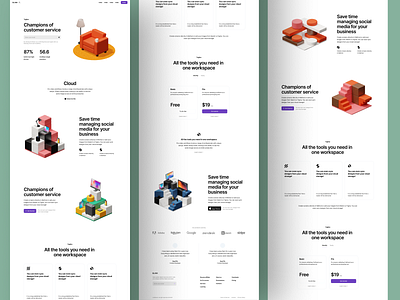 Isometrica 3D Constructor 🧱 3d application blocks constructor craftwork design illustration illustrations isometrica landing ui web website