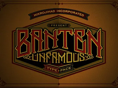 Banten Unfamous 1 athletic banten unfamous 1 black bold condensed display font header headline sans serf serif slab slab serif slabserif spurs titles titling typeface