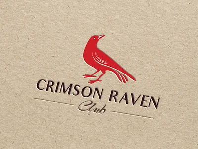 Crimson Raven Club Logo Design brand development branding crimson crimson raven crimson raven logo dingo graphics graphic design logo logo design raven ui ux