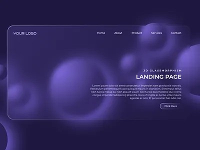 Landing Page Design glass morphism landing page landing page design ui uiux