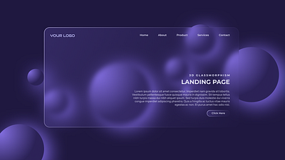 Landing Page Design glass morphism landing page landing page design ui uiux