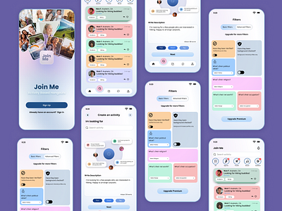 JoinMe-Activity Based Hangouts App design activityapp appdeisgn mobileapp ui uiux uivisuals