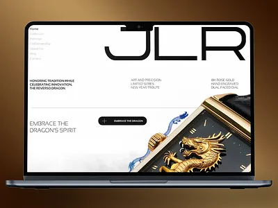 Website Landing Page for JLR art art design collection craftmanship dragon image dragon spirit elegant golden rose hand engraved heritage innovation luxury precision tradition traditional design traditional look ui design unique ux website design