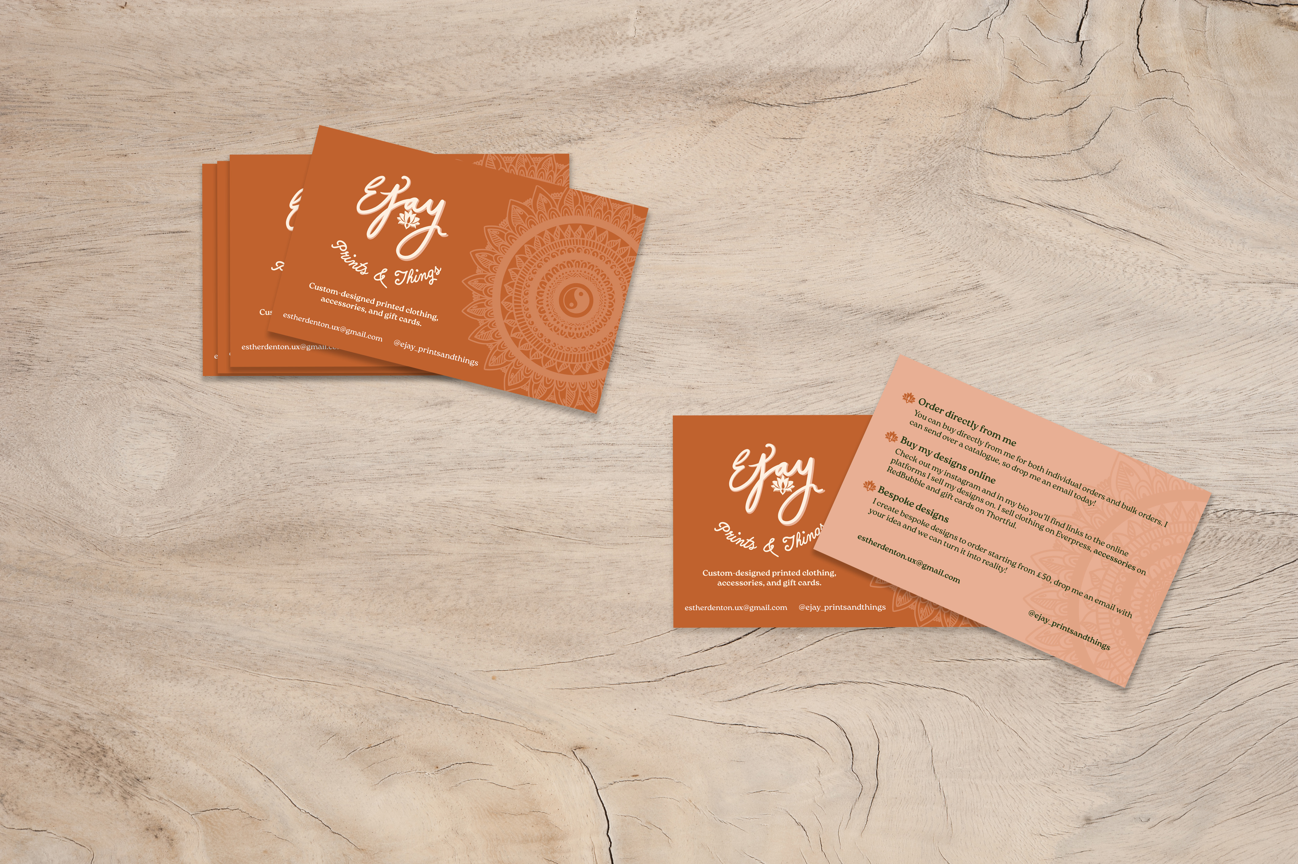 Clothing Brand - Client Project brand guidelines burnt orange business card clothing brand deep olive green flyer graphic design illustrator logo design lotus lotus logo mandala photoshop procreate style guide yoga
