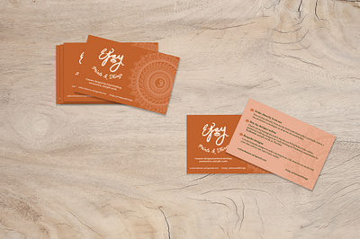 Clothing Brand - Client Project brand guidelines burnt orange business card clothing brand deep olive green flyer graphic design illustrator logo design lotus lotus logo mandala photoshop procreate style guide yoga