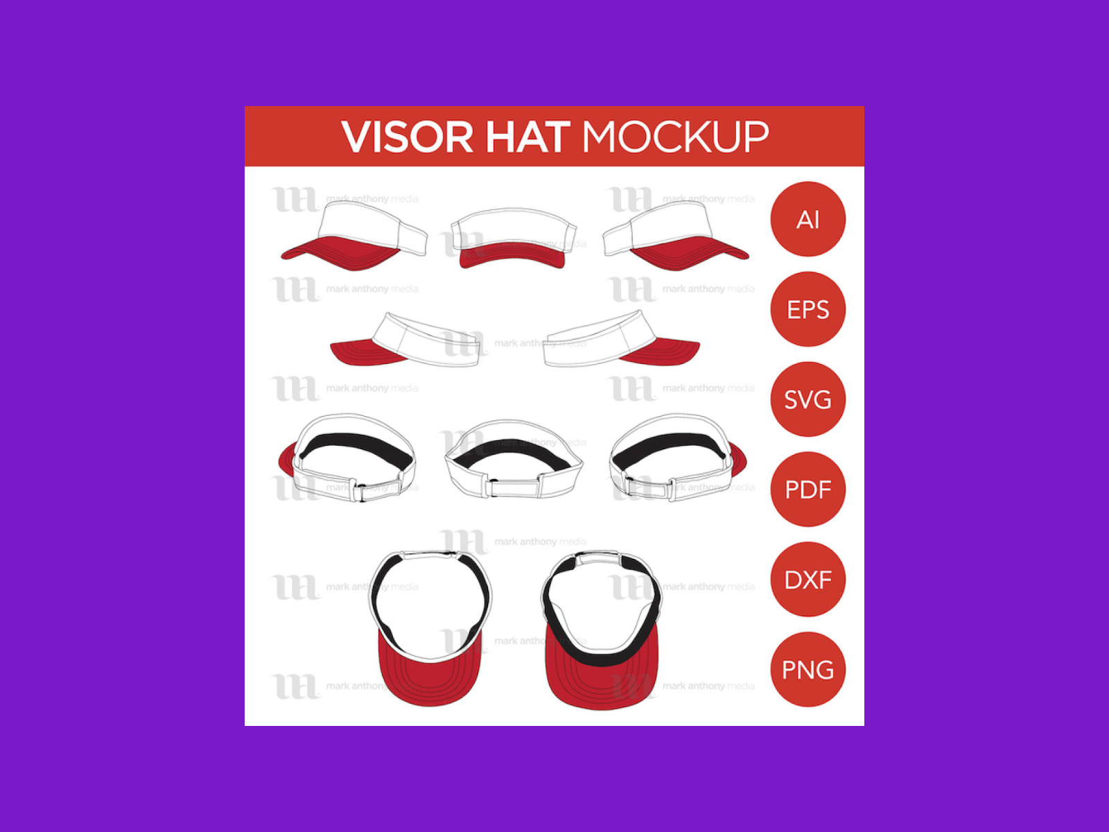 Visor Hat Vector Template by MasterBundles on Dribbble