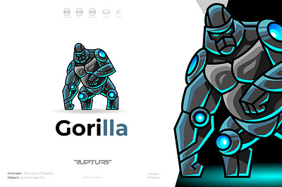 robotic gorilla logo amazing animal animal art animal illustration ape apes branding cyber design futuristic gorilla gorillas graphic design illustration logo logofolio mammals robotic silverback unique