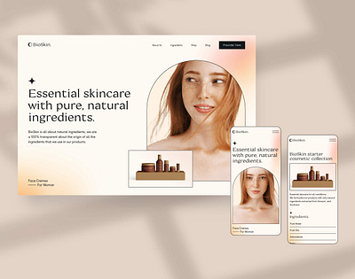 BioSkin. – Essential Skincare Webdesign Concept beauty gradients organic responsive skin skincare ui uidesign web webdesign website