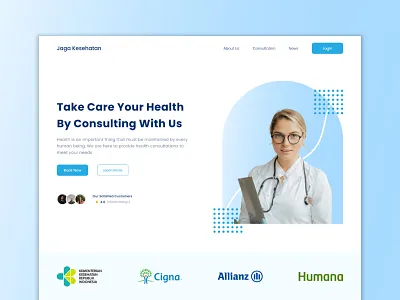 Jaga Kesehatan - Medical Website clean clinic design doctor health healthcare healthy landing landing page medical medical center ui ux web web design