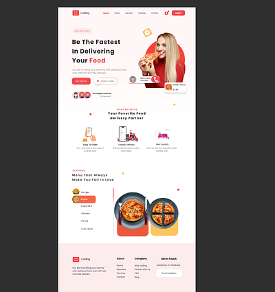 cre8ng pizza landing page design ui ux