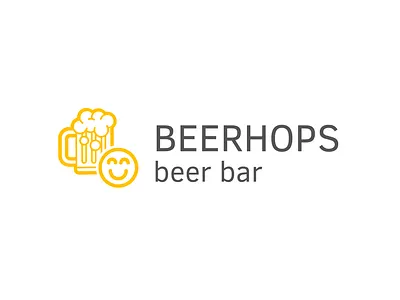 Logo with Mug Beer & Emoji | Turbologo alcohol bar beer brand design branding brewery design drink emoji graphic design illustration logo logo design mug pub typography ui ux vector yellow