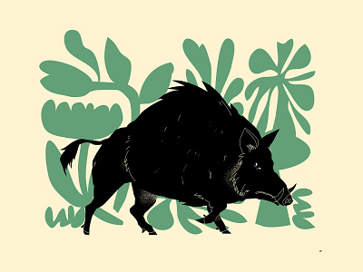 Boar abstract animal illustration boar boar illustration composition design floral floral background illustration laconic lines minimal poster wild boar