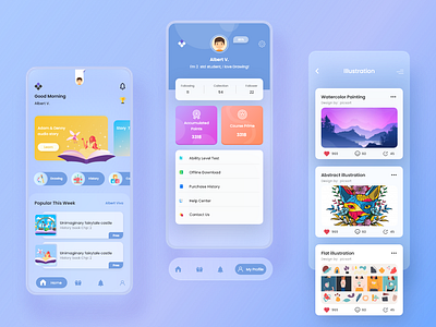 Kid's Learning App app app design branding design e learning app graphic design illustration kids education app kids learning app logo mobile design ui uiux ux design visual design web design