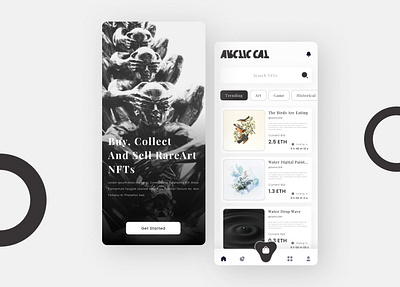 NFTs Art Bid Mobile App UI Design app app design app design ui design design graphic design mobile app ui design nft nft art nft bid design nfts art mobile app ui ui ui designer ui ux design