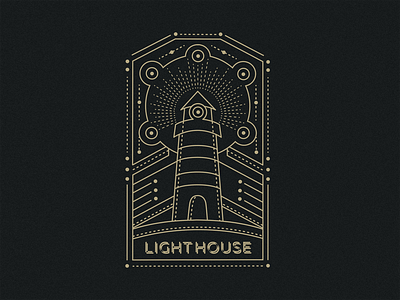 Lighthouse art branding concept creative design dark design gold graphic design illustration illustration art lighthouse logo