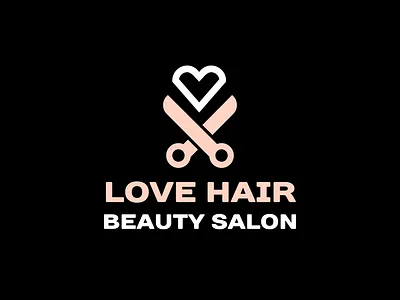 Logo with Scissors & Heart | Turbologo beauty beauty shop brand design branding design graphic design hair salon hairdressing heart illustration logo logo design love scissors typography ui ux vector
