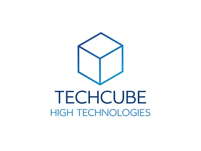 Logo with Blue Cube | Turbologo abstract blue brand design branding business cube design digital geometric graphic design high illustration logo logo design startup technology typography ui ux vector