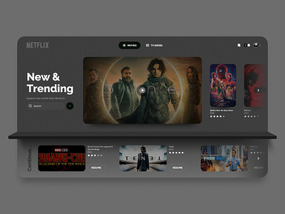 Movie Library dark desktop figma netflix store streaming ui