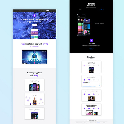 landing page for a Crypto Token mobile app crypto web design wordpress