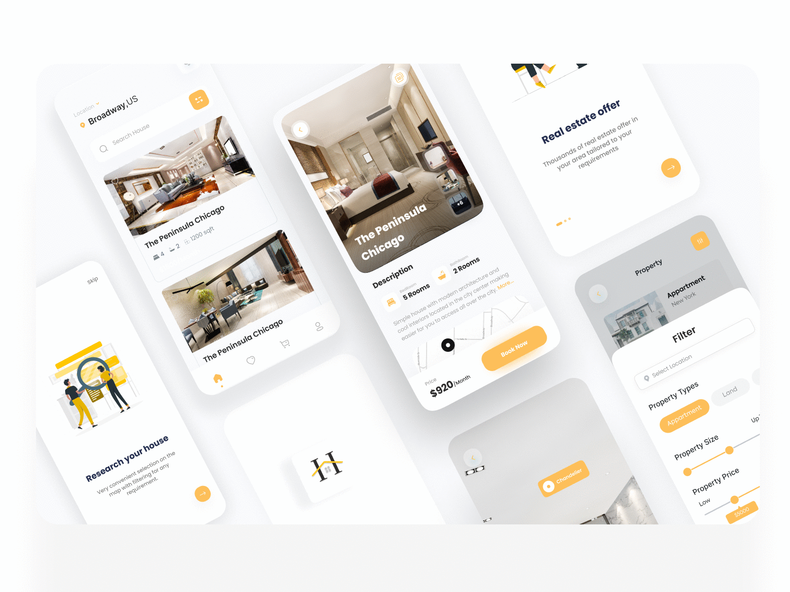 Real Estate App apartment app branding clean design home illustration logo minimal minimalist mobile app product product design properties real estate real estate app rent ui uiux ux