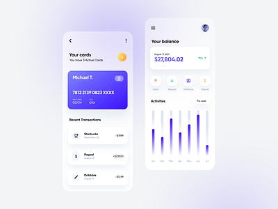 Financial App - Based on Venus Design System 🔥 2021 design system figma figma template free freebie glass glassmorphism gradient modern template trendy ui