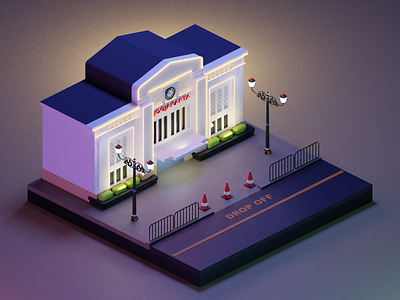 Stasiun Tugu Jogja blender blender3d illustration landmark lowpoly lowpolygon yogyakarta