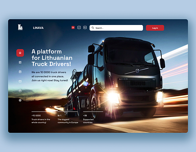 Platform for Truck Drivers design graphic graphic design graphics illustration landing landingpage logistic software softwaredevelopment transport transportation truck trucks ui vector web webdevelopment webpage