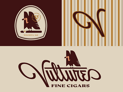 Brandimals pt. 22 - Vulture animal art deco badge bird branding cigar classy crest custom type fancy geometric icon illustration logo monogram retro script smoke vintage vulture