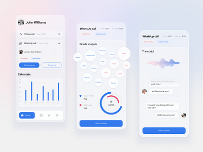 Voice Analysis app analysis mobile design morphism typography ui ux voice app