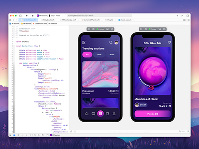 NFT Auction SwiftUI App app auction nft nfts swift swiftui