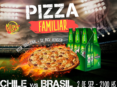 Pizza Promoción animation branding creative creativo design futbol graphic illustration motion pizza post posteo promo redessociales socialnetwo socialnetwork vector