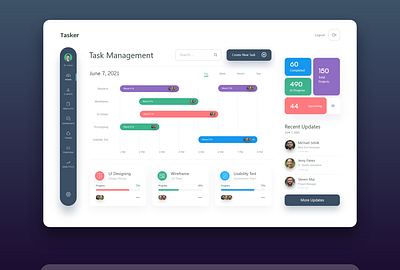 Task Manager Concept clean dashboard minimal ui ux