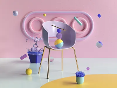 Chair Comp 3d animation art c4d cinema4d colorful design graphic design motion graphics render