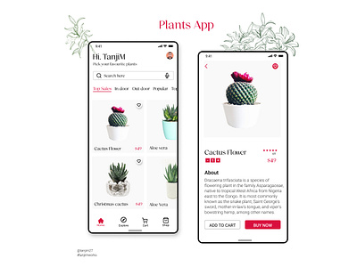 Plants app Design design mobileapp uidesign plants app ui uidesign ux uxdesign