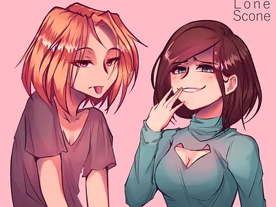 Haru and Hotaru design digital graphic design illustration