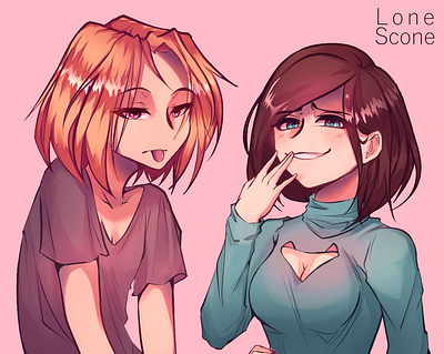 Haru and Hotaru design digital graphic design illustration