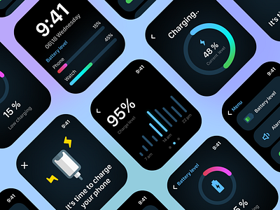 Phone Charging Apple Watch App apple watch battery charge charge station charging charging app location map mobile app mobile app design mvp ronas it station ui ui design ux ux design watch app