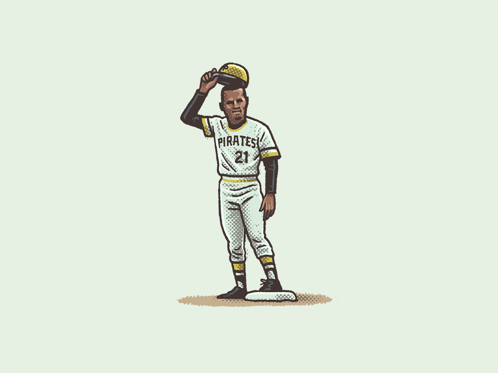 Roberto Clemente's 3,000th Hit animated gif animation athlete baseball drawing illustration looping animation mario mlb pirates pittsburgh pittsburgh pirates portrait roberto clemente sports zucca